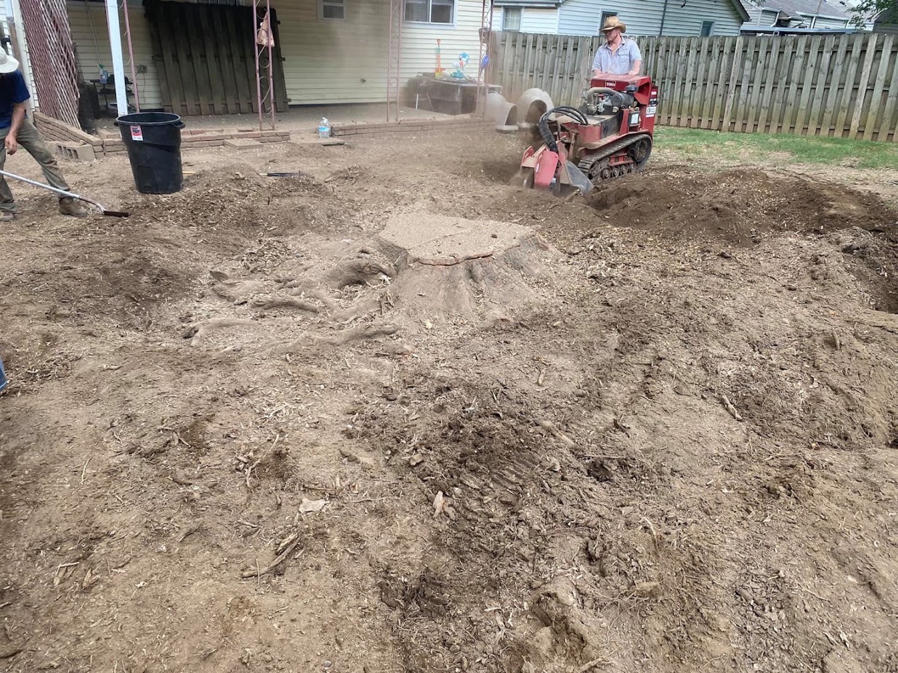 Wood chips and mulch left after a cleanup